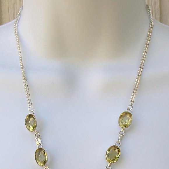 Scrollwork Necklace Pendant  .925 Silver Marked Peridot African Turquoise? - Picture 7 of 10